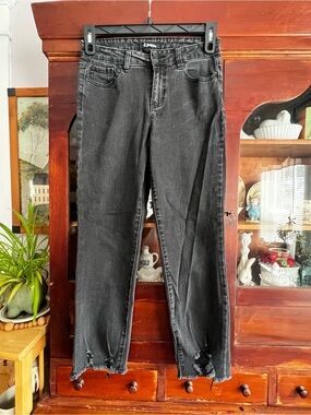 d. jeans Black Skinny Distressed Hem Jeans